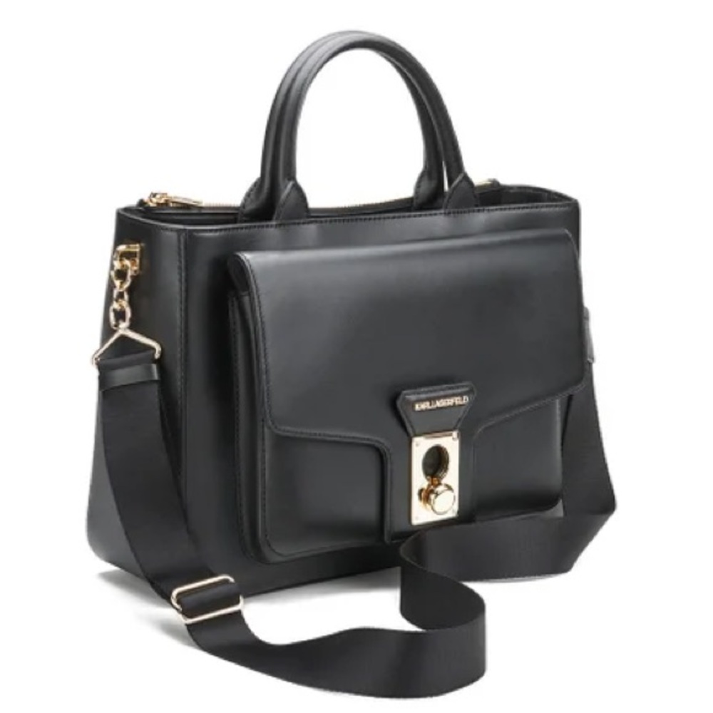 Rare/ Karl Lagerfeld Women's K/Pin Closure Tote Bag - Black